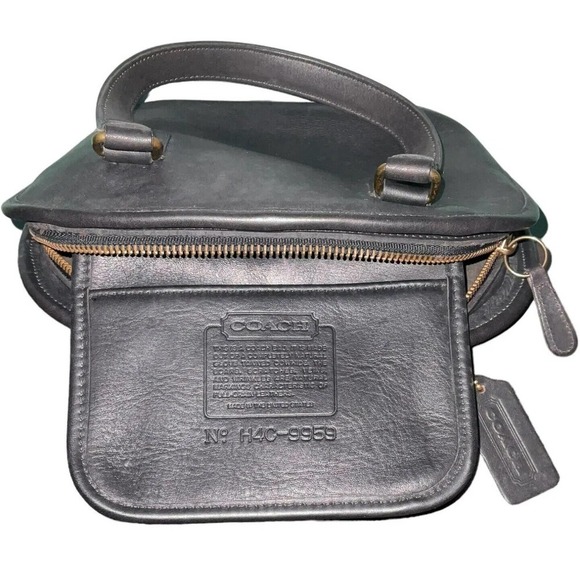 COACH VINTAGE Petit Pelham Zip BLACK LEATHER DOMED BAG 9959 Made In USA - Picture 14 of 16